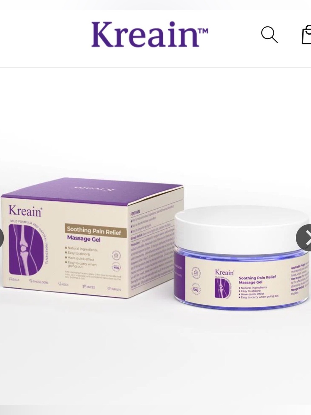 Kreain- Soothing Pain Relief Massage Gel